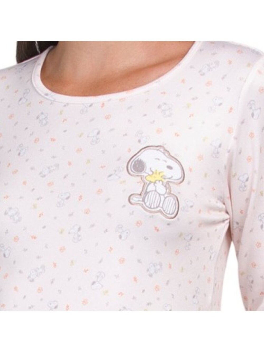 PEANUTS 2pc Fall Leaves Long Sleeve Pajama Top And Pants Set - Picture 3 of 4